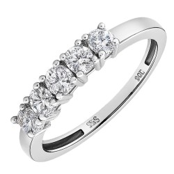 Λευκόχρυσο σειρέ δαχτυλίδι Κ14 με ζιργκόν